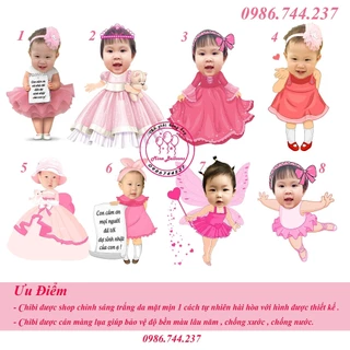 Chibi bé gái trang trí sinh nhật nhiều cỡ