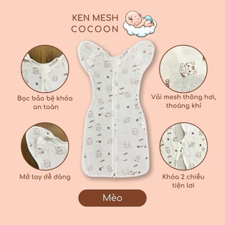 Nhộng Chũn Thông Hơi Mở Tay Cho Bé - vải Cotton Bambo & Moldal Gỗ Sồi, Thông Hơi, Mùa Hè Mát Mẻ, Đông Ấm Áp - An Toàn