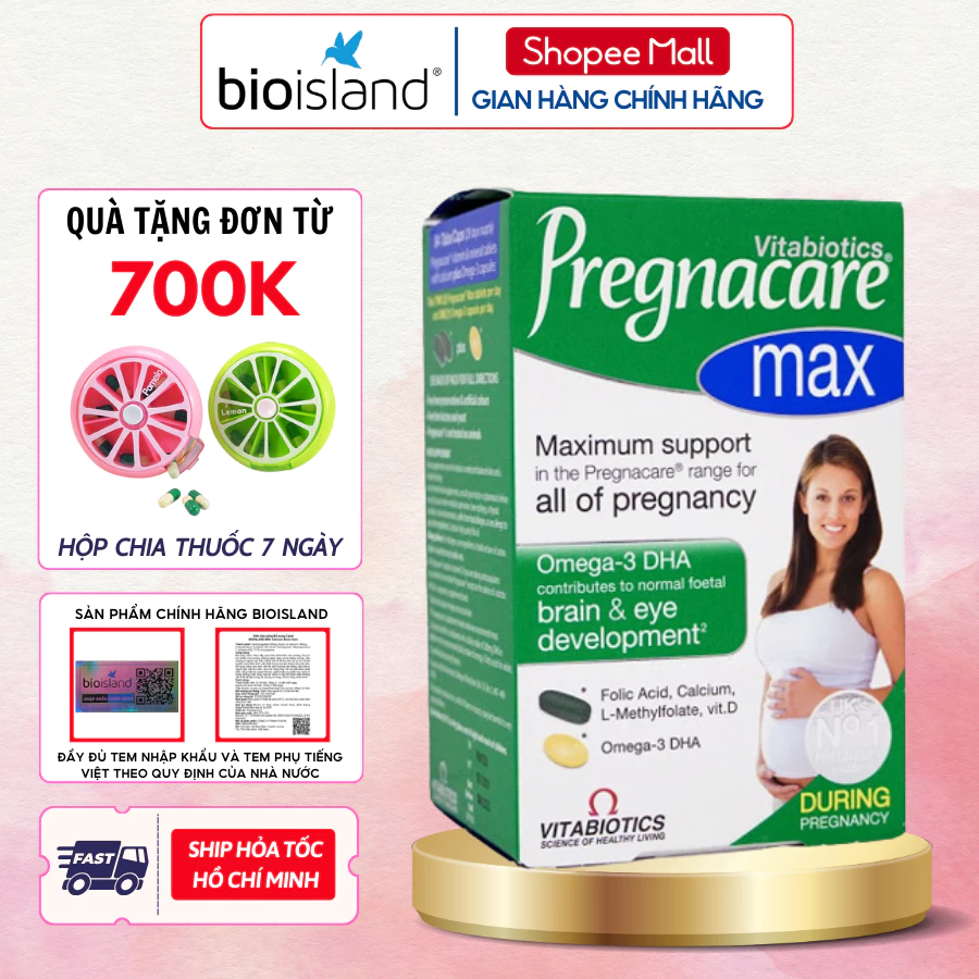 Vitamin tổng hợp cho bà bầu Ostelin Pregnacare Max bổ sung vitamin, acid folic và DHA cho bà bầu hàng chính hãng Anh