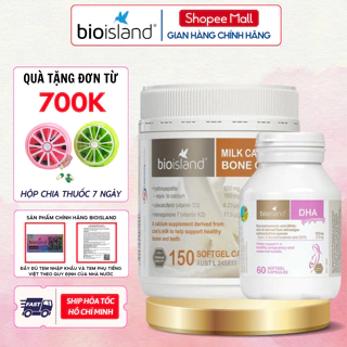 Combo viên uống DHA bầu và canxi sữa Bone Care Bio Island bổ sung dinh dưỡng toàn diện cho mẹ bầu, sau sinh