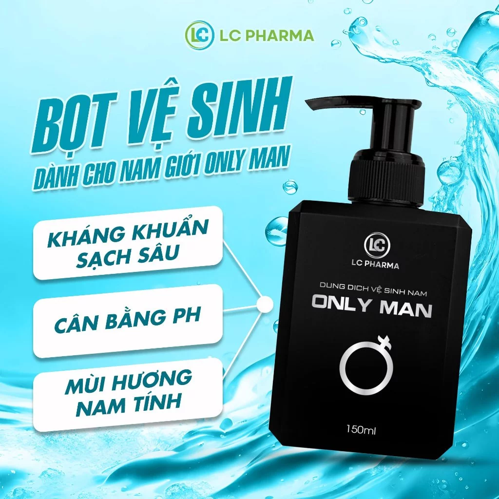 Dung dịch vệ sinh nam giới ONLY MAN Ngăn Vi Khuẩn và Khử Mùi 24H Hương Nước Hoa Thơm Quyến Rũ 150ml