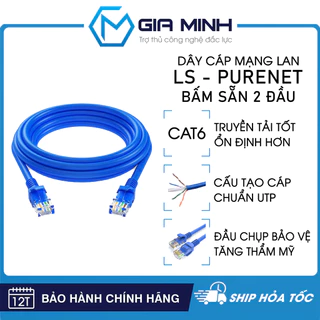 Dây Cáp Mạng Lan Bấm Sẵn 2 Đầu CAT6 UTP Lõi Chữ Thập - Thương Hiệu LS PureNet - Bảo Hành 12 Tháng