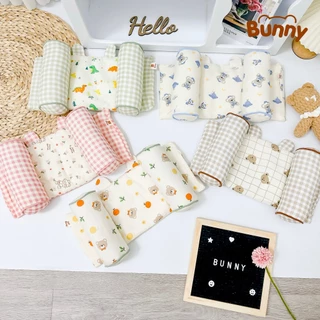 Gối định hình đầu cho bé Bunny xô Muslin cao cấp chống méo đầu, gối chặn đa năng cho trẻ sơ sinh