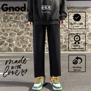 Quần jeans nam rách gấu baggy không phai màu Basic Collection 2024 Gnod DG03