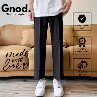 Quần âu đen nam vải thoáng mát, co giãn form straight Summer Collection Gnod AD01