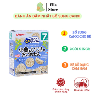 Bánh Ăn Dặm Cho bé từ 9 tháng Pigeon Nhật Bản gạo cho bé bổ sung canxi 16g