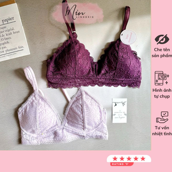 Áo Lót Bralette Ren Không Gọng Mút Có Thể Tháo Rời Hãng SOUL