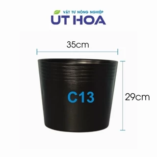 Chậu nhựa đen C13 trồng cây cỡ lớn (35x29cm) nhựa loại 1