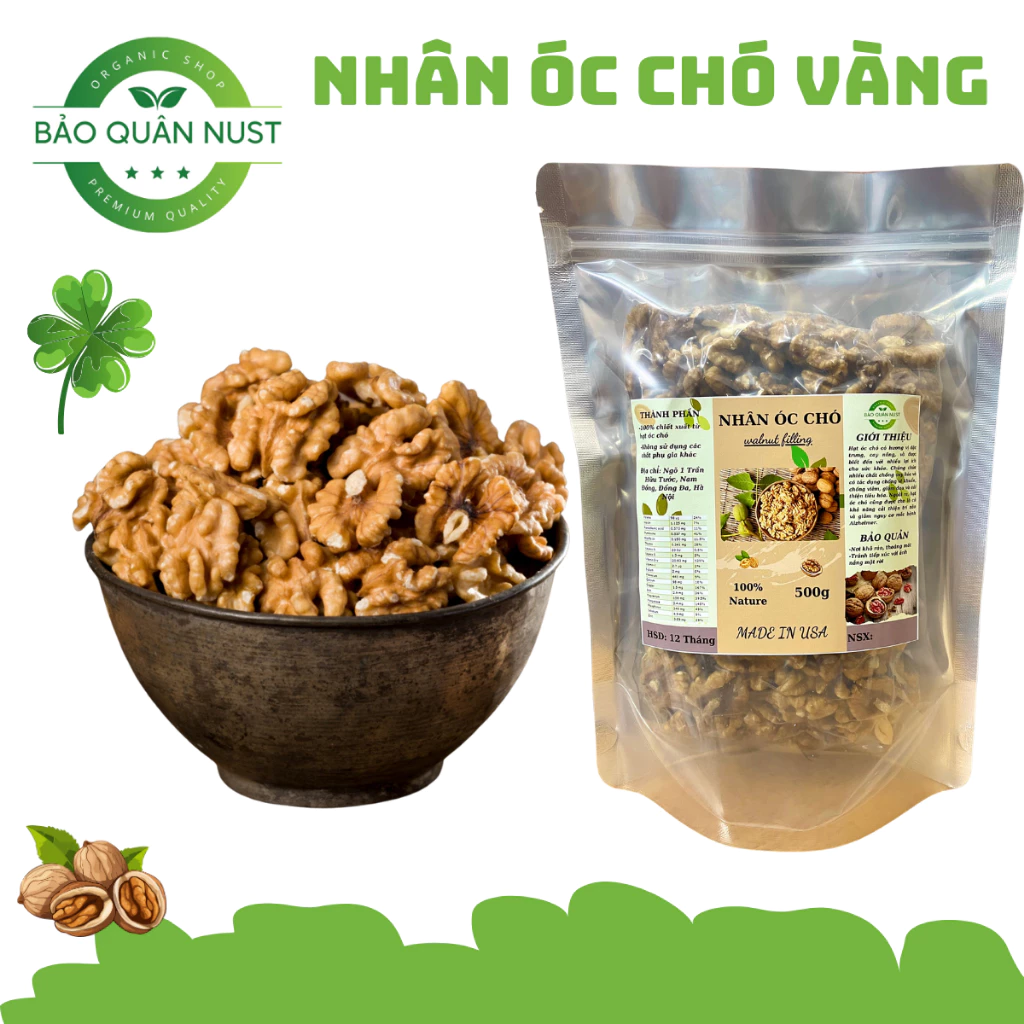 500gr Nhân hạt óc chó vàng Mỹ đã tách vỏ