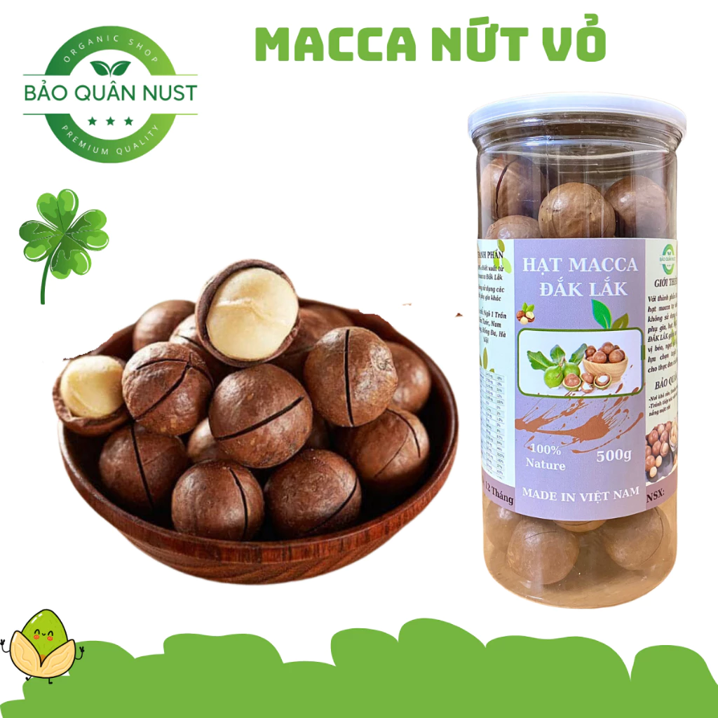 500gr Hạt Macca hạt Mắc ca sấy nứt vỏ BẢO QUÂN size 2430