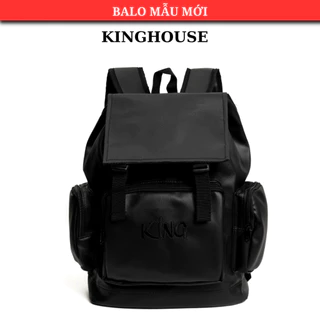 Balo Da Backpack King 03 Unisex Chống Nước-Màu Đen - Họa Tiết Thiêu Dưới