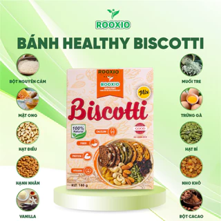 Bánh ăn kiêng Biscotti Rooxio nguyên cám mix ngũ cốc Healthy Eatclean 180g