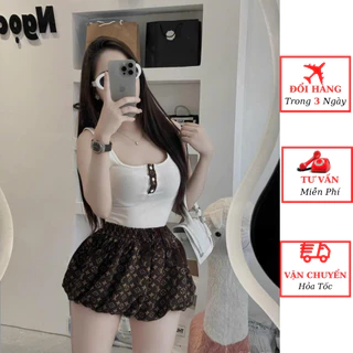 Set bộ đồ nữ áo thun 2 dây nữ L.V ôm body kèm quần short đùi thể thao bộ mặc nhà