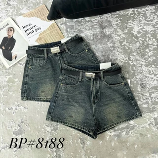 [Follow shop nhận mã 10k] Quần short sooc jean denim bò đính đá miu kèm đai HiNa QCCC QCL1 QS0162 #8188