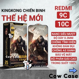 Cường lực Redmi 9C, 10C Kingkong full màn | Miếng kính dán bảo vệ màn hình cho Xiaomi Cowcase