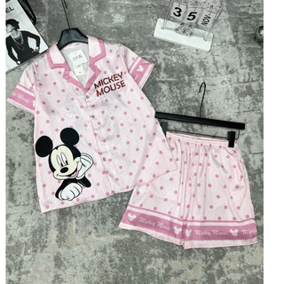 Bộ nữ pijama mặc nhà,  ngủ dễ thương bộ cộc hè vải lụa cao cấp mềm mịn mát mã 10