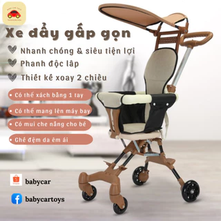 Xe đẩy cho bé.Xe đẩy du lịch gấp gọn 2 chiều full đệm mà mái che cho bé