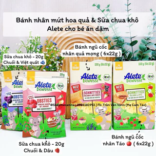 Bánh ngũ cốc nhân hoa quả Bio & Sữa chua khô hoa quả Bio Alete ăn dặm cho bé nội địa Đức