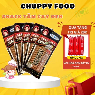 Tăm Cay Đen 🎁CHUPPY FOOD🎁 5 Gói Bim Tăm Cay Đen Vị Điều Tôm, Que Cay Đồ Ăn Vặt Cổng Trường Tuổi Thơ