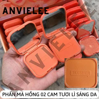 DATE 10.2024 02 CAM TƯƠI LÌ PHẤN MÁ HỒNG KISS BEAUTY LÌ MỊN BLUSHER NO BOX KHÔNG HỘP DU LỊCH KIT