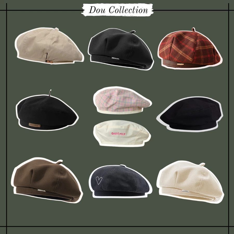 Mũ nồi unisex, Nón họa sĩ chất cotton dày dặn họa tiết trơn có thể điều chỉnh vòm đầu basic thời trang Hàn - Mã MN003