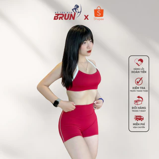 Bộ SEY TWO TONE - Bộ Thể Thao Quần Đùi Áo Bra Yếm Sẵn Đệm Dày Dặn - Chất Thun Lạnh Cao Cấp - BRUN