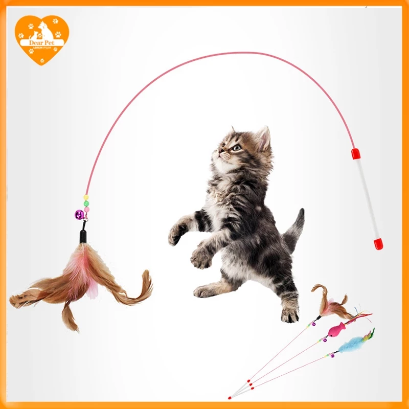 Stick Cat,  Gậy Lông vũ cho Mèo ,Đồ chơi cho thú cưng giảm sự nhàm chán, đồ chơi trêu ghẹo mèo