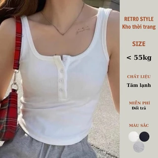 Áo Ba Lỗ Nữ Khuy Vạt Bầu Siêu Sexy Mẫu Mới Siêu Hot - Retrostyle - Aobalo023_P13k10