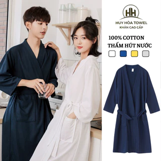 Áo choàng tắm khách sạn Huy Hòa Towel 100% cotton, dày dặn, thấm hút, sang trọng an toàn cho da độ bền cao không xù lông