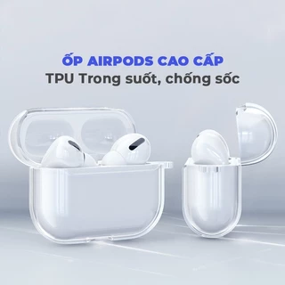 Ốp bảo vệ Airpod 2/3/Pro/Pro2 TRONG SUỐT CHỐNG SỐC kèm móc khóa