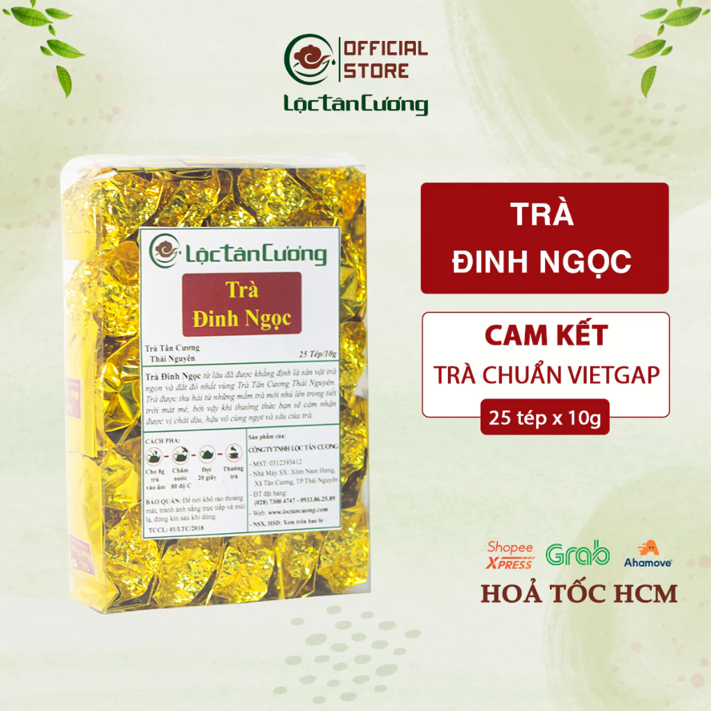 Trà Đinh Ngọc Lộc Tân Cương Hộp 25 Tép 10g | Trà Thái Nguyên Cao Cấp