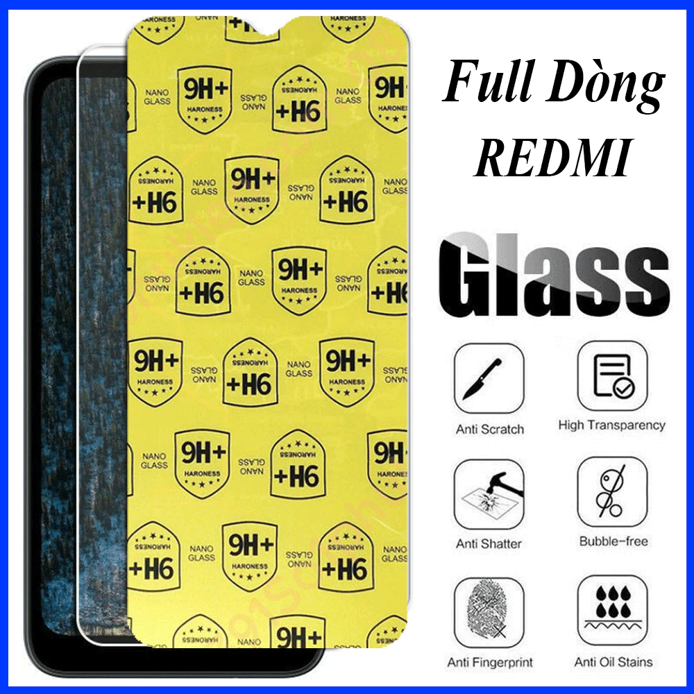 Cường lực dẻo 9H+ Redmi Note 11 Pro Note 10 Pro Note 9s Redmi K30 5G K40 K50  13C 10C 10A A1 10X 9 9A 9C 9T
