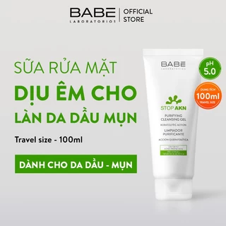 Sữa rửa mặt BABÉ Stop Akn Purifying Cleansing gel cho da dầu mụn 100ml