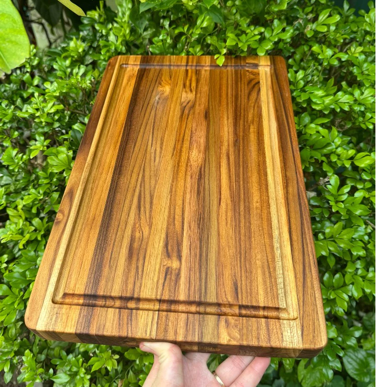 Thớt gỗ TEAK dày dặn thái chặt 38x25 cm - Thớt gỗ kháng khuẩn không mùn không mốc an toàn,bền đẹp