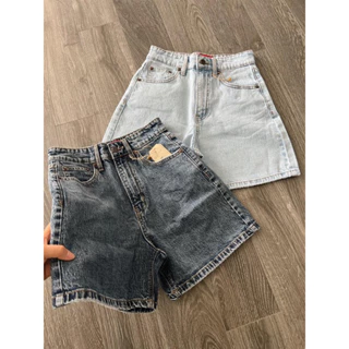 Quần short jeans lưng cao L.V dư xịn