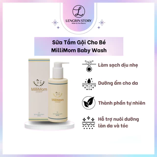 Sữa Tắm Gội Cho Bé MilliMom Baby Wash Hỗ Trợ Làm Sạch Dưỡng Ẩm Nuôi Dưỡng Làn Da Và Tóc Cho Trẻ