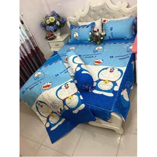 Combo 5 món chăn ga hình Doraemon cotton mềm mại, thoáng mát CONDITIONER