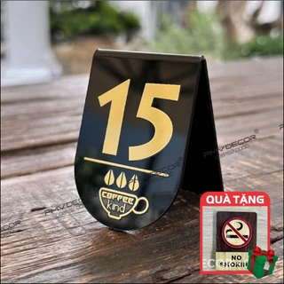 SỐ BÀN MICA, Mica màu, nội dung in UV, size 5*7cm, dành cho quán cafe, quán ăn. SB-PMV194