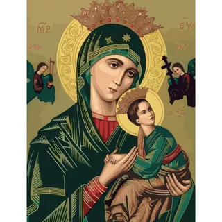 Tranh tô màu số hoá công giáo Metis Đức mẹ Maria căng khung sẵn màu chuẩn dễ tô CG024