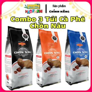 (Combo 3 Túi) Cà Phê Đen Đá Chồn Nâu Bảo Tín 500g, Hương Dừa, Hương Moka, Hương Cafe Đen Béo Coffee