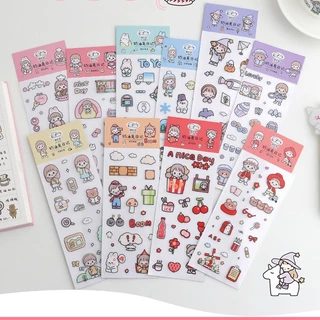 Sticker  2D ,3D, charm trang trí dán lên bình giữ nhiệt cốc sứ thuỷ tinh nhựa