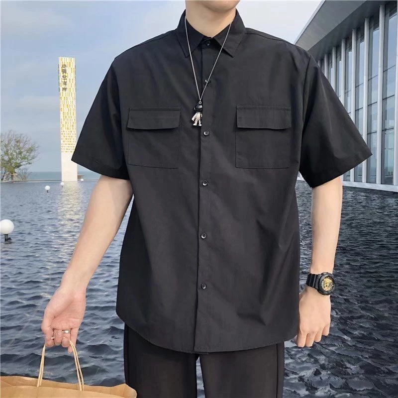 Áo Sơ Mi Túi Hộp Cotton, Form Rộng Phong Cách Trẻ Trung, Năng Động