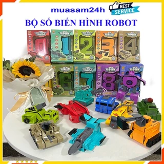 Đồ Chơi Cho Bé Trai LOẠI TO Robot Biến Hình Đồ Chơi Lắp Ráp Robot Từ Các Số 0-9, Số biến hình robot