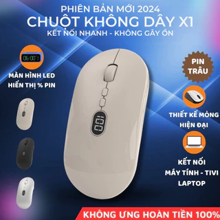 Chuột Máy Tính Không Dây X1 USB 2.4GHz Thiết Kế Mỏng Hiện Đại Pin Sạc Có Màn Hình Hiển Thị Pin