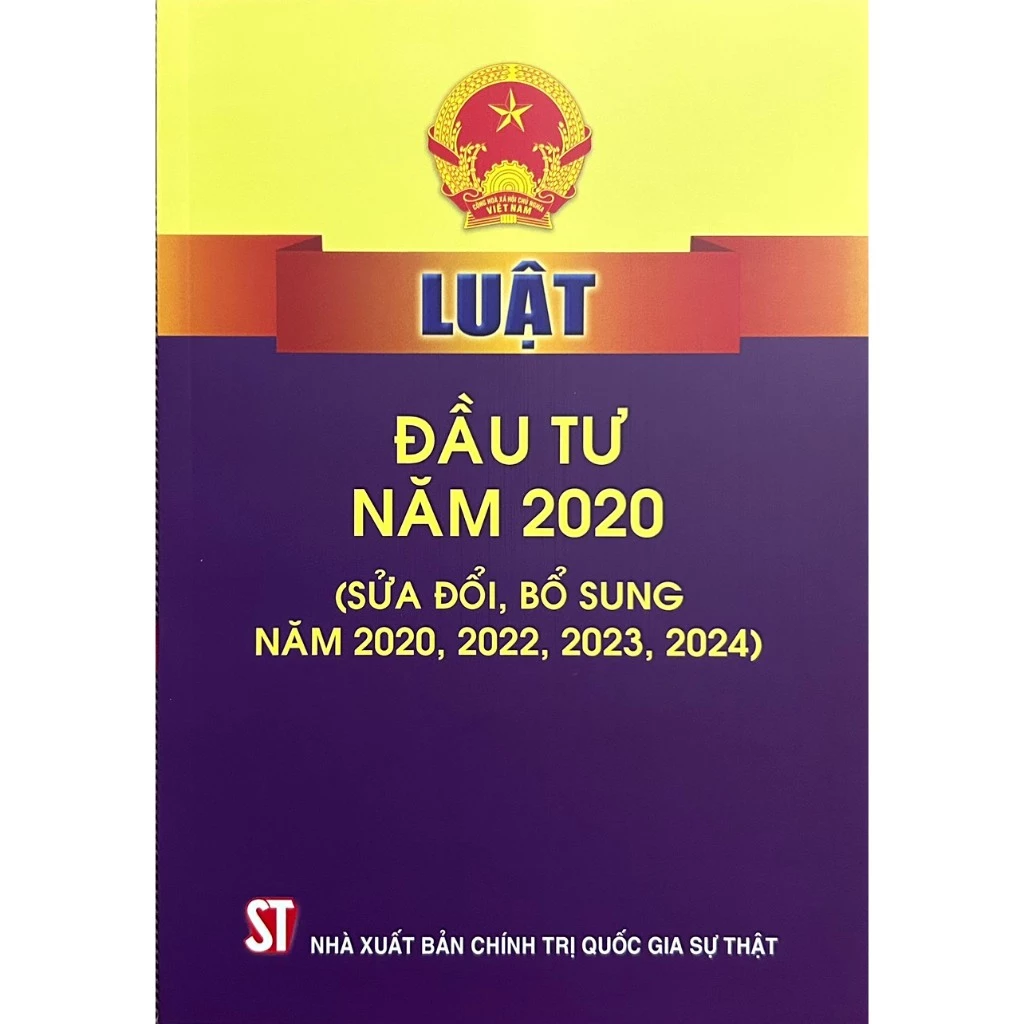 Sách - Luật Đầu Tư Năm 2020 (Sửa Đổi, Bổ Sung Năm 2020, 2022, 2023, 2024)
