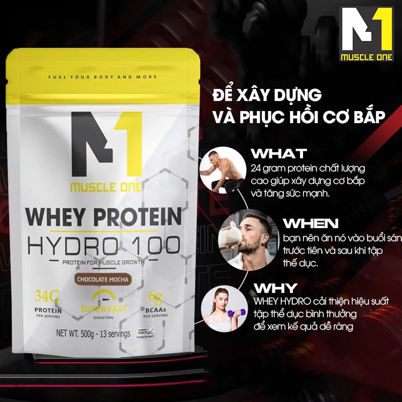 WHEY PROTEIN HYDRO 100, SỮA TĂNG CƠ GIẢM MỠ SIÊU HẤP THỤ BỔ SUNG PROTEIN, TÚI 500GR, HÀNG CHÍNH HÃNG CÓ MÃ VẠCH  - C3