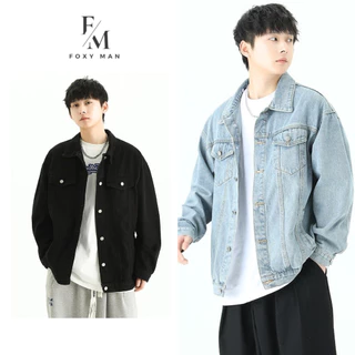 Áo Khoác Jean Nam Nữ Trơn Cúc Cài Suông Rộng Áo Khoác Bò Denim Jacket Hàn Quốc Ulzzang Jeans Unisex FOXYMAN