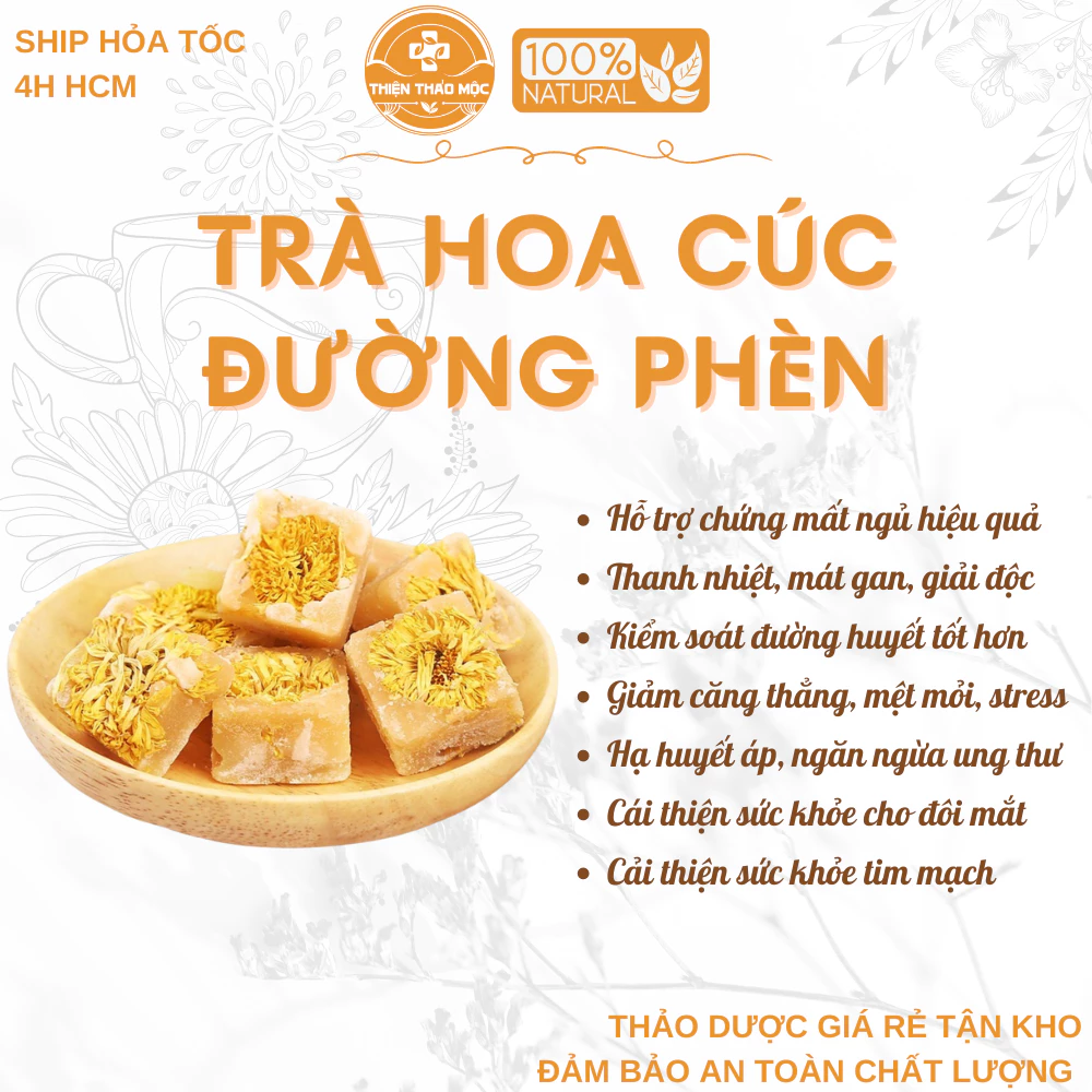 Trà Hoa Cúc Đường Phèn - Thiện Thảo Mộc - Giúp Giữ Dáng Đẹp Da Thanh Nhiệt Giải Độc Cải Thiện Giấc Ngủ [CHÍNH HÃNG] ✅