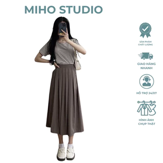 Chân váy xếp ly suông dài Miho Studio