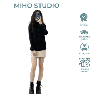 Áo giữ nhiệt lông thỏ dài tay, Áo cổ 3 phân giữ ấm thời trang Miho Studio